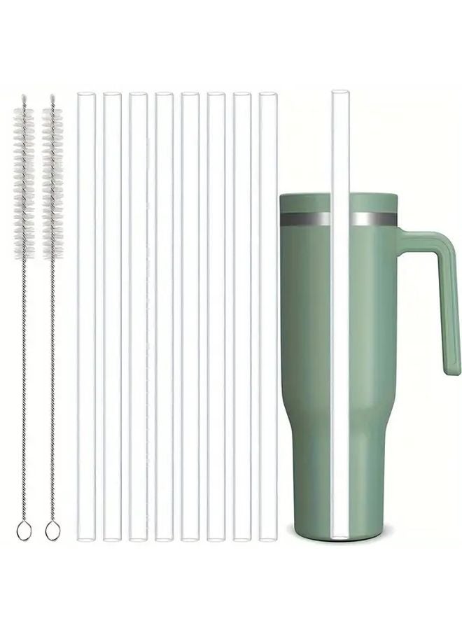 Transparent Reusable Space Cup Drinking Straw Set with 2 Cleaning Brushes - Image 1